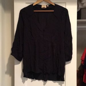 Navy blue Anthropologie blouse